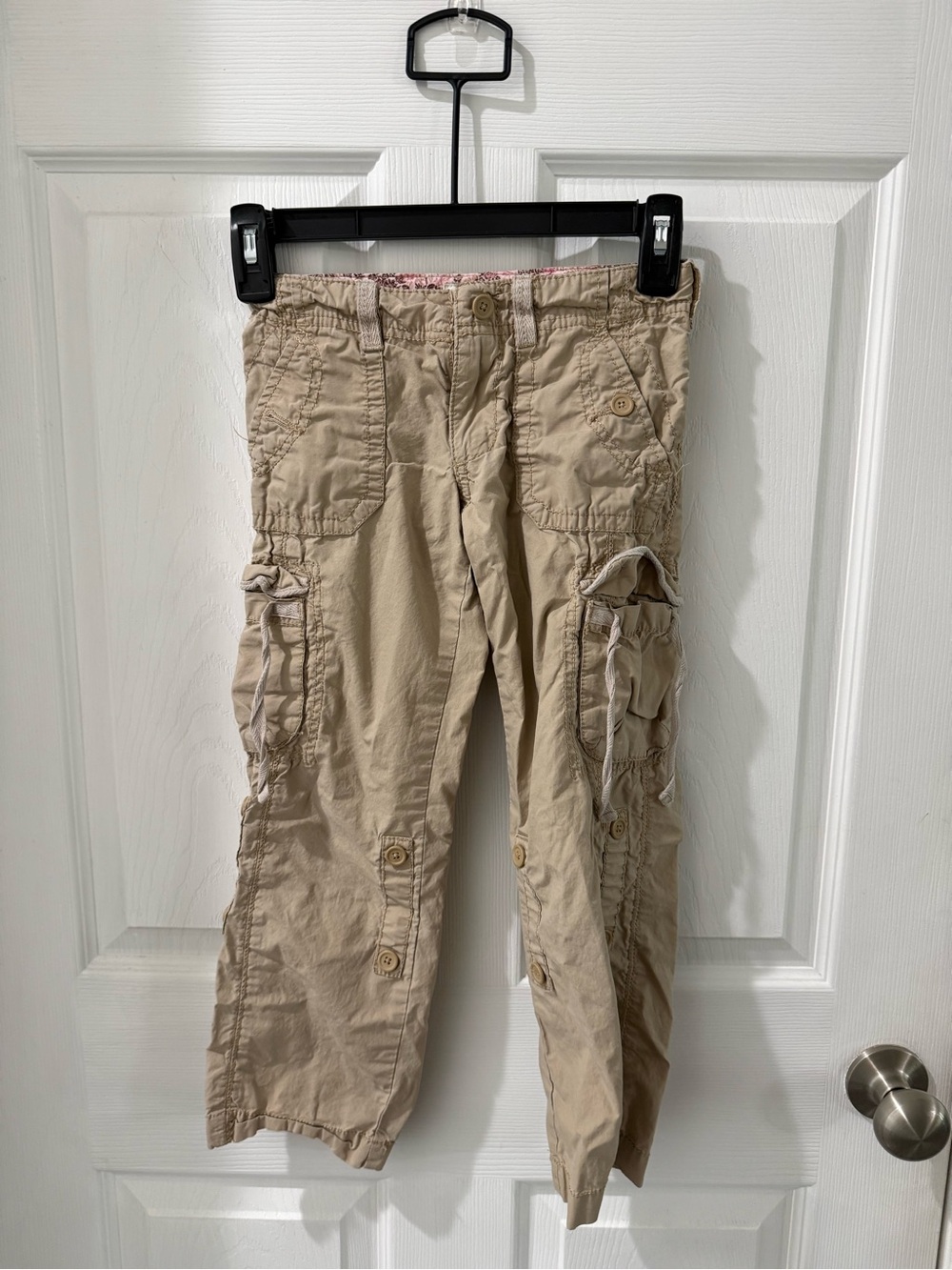 Cherokee Pink and Brown Floral Waistband Cotton Cargo  Pants
